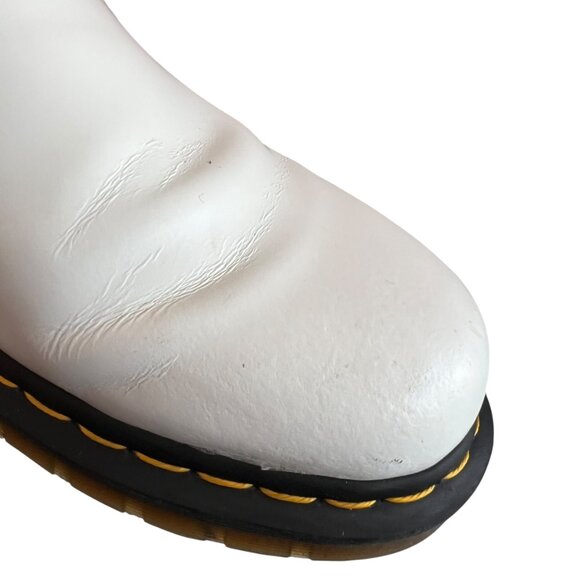 Dr Martens 2976 YS chelsea boots smooth white leather mens 10 womens 11 docs - Picture 11 of 13